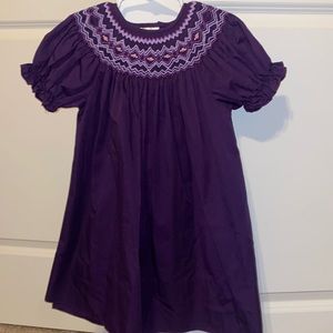Deep purple smocked dress